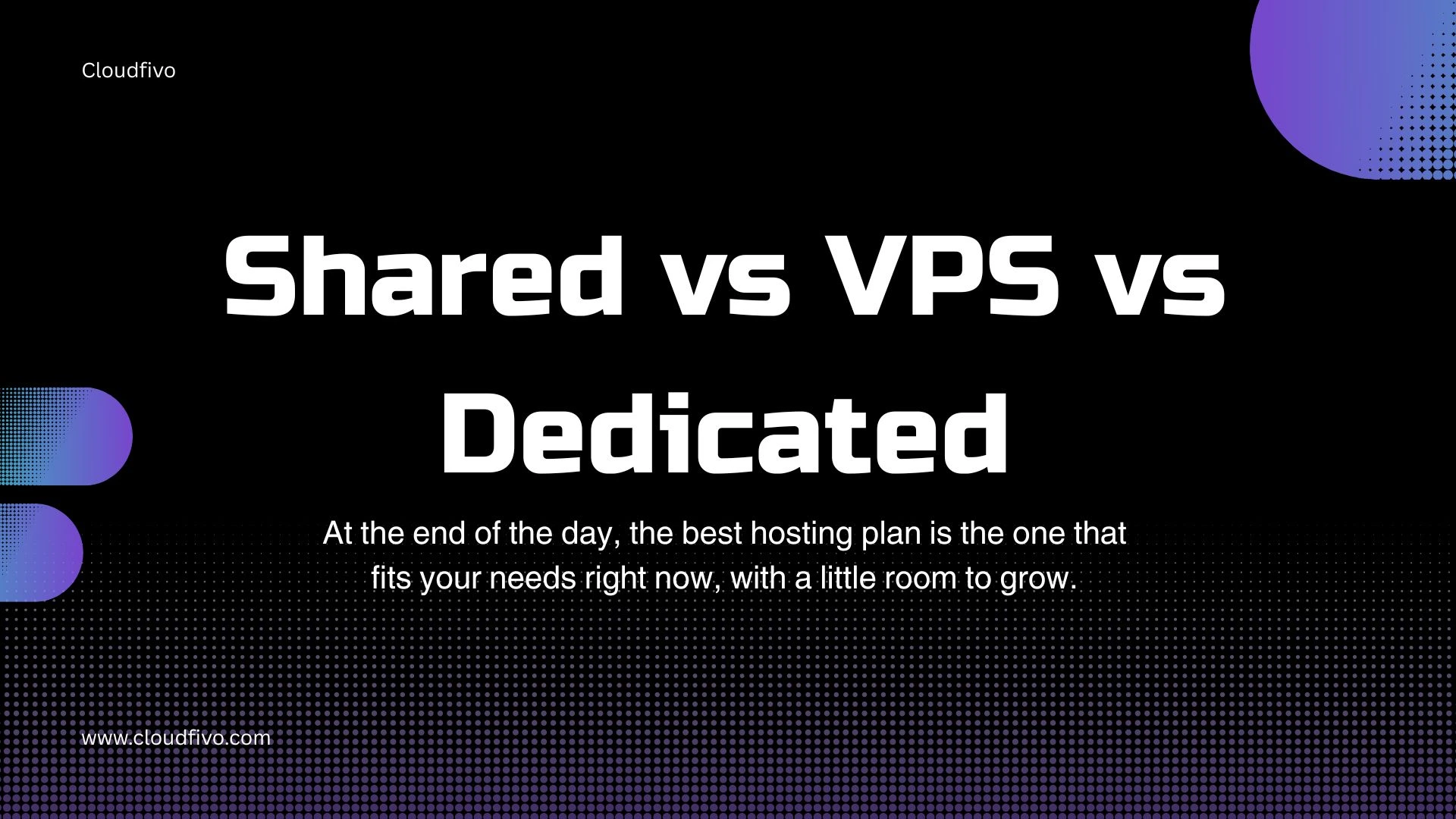 Shared vs VPS vs Dedicated