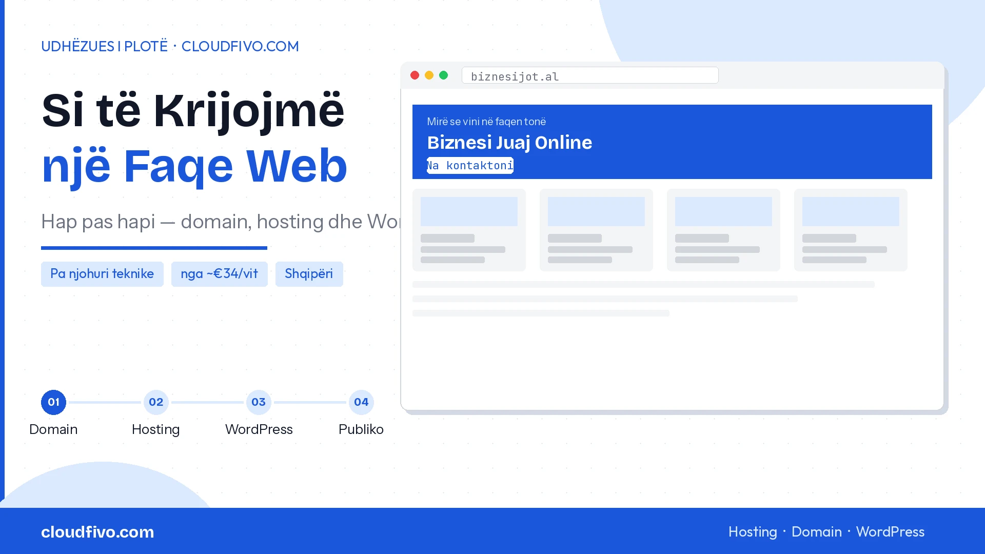 Si të Krijojmë një Faqe Web — Hap pas Hapi (Udhëzues 2026)